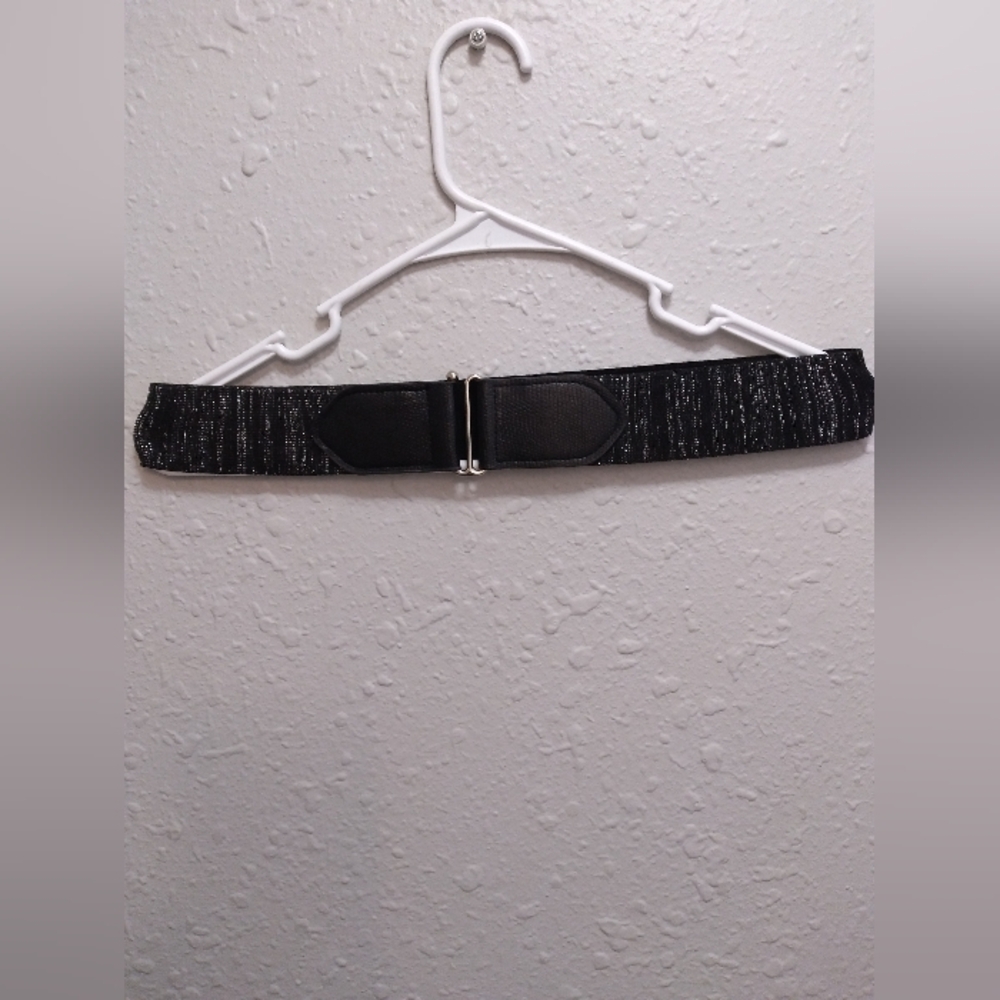Black/Silver Sparkle Elastic Waist Belt
